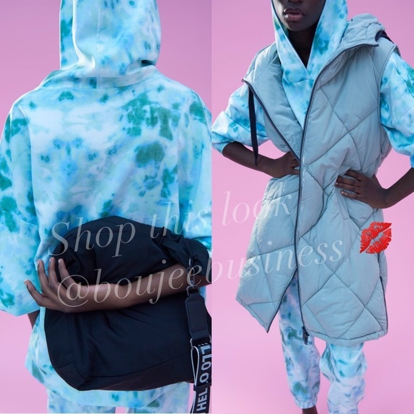 ZARA BNWT Oversized Tie Dye Long Sleeve Hooded Sweatsuit 2pc Coord Set - Picture 11 of 12